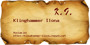 Klinghammer Ilona névjegykártya