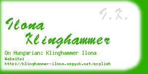 ilona klinghammer business card